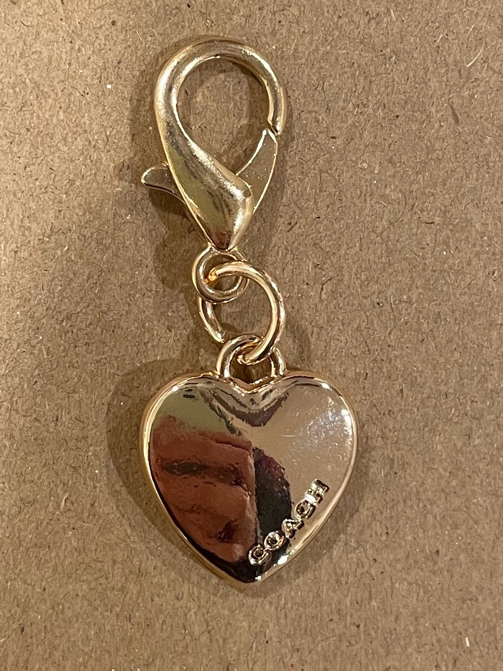 Coach Gold Heart Charm with Lobster Clasp